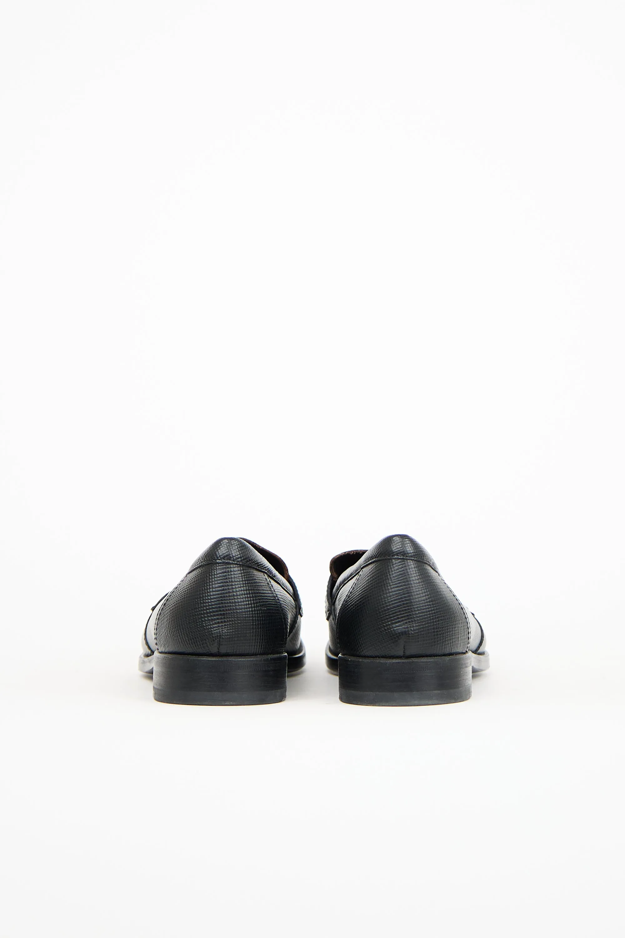 Black & Brown Textured Leather Penny Loafer