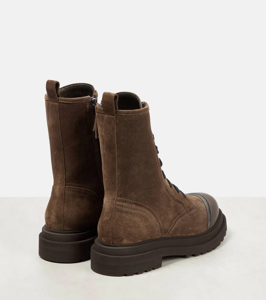 Brunello Cucinelli Suede calfskin ankle boots