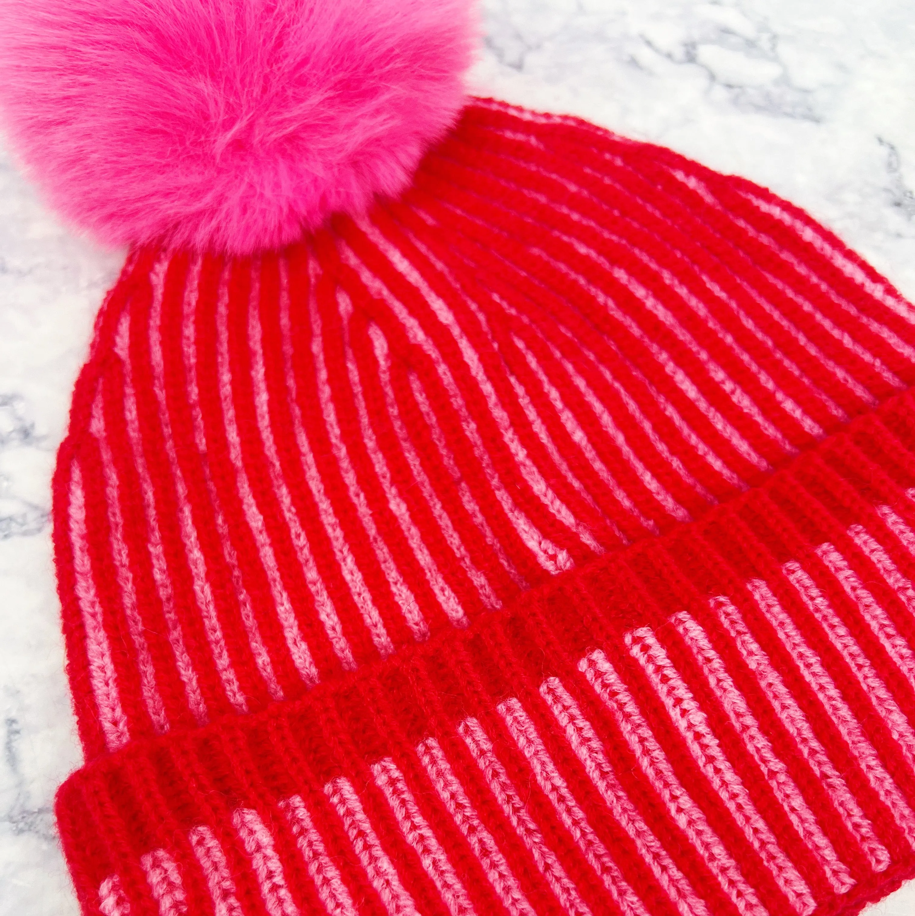 Crimson Pink Pom Hat