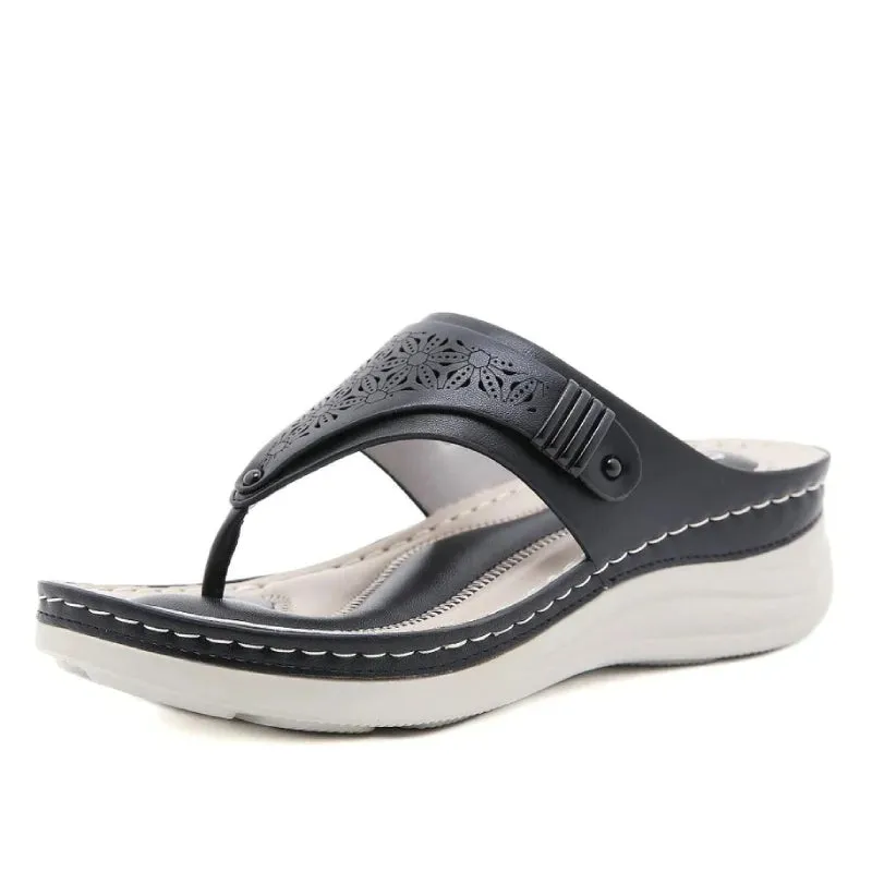 Cuzcare Orthopedic Sandals Wedge Hollow out Wear-resistant Summer Flip-flops