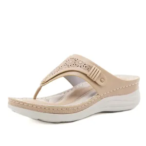 Cuzcare Orthopedic Sandals Wedge Hollow out Wear-resistant Summer Flip-flops