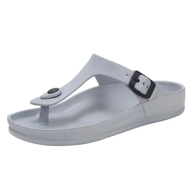 Cuzcare Women Leisure Orthopedic Sandals Adjustable Thong Flip-flops