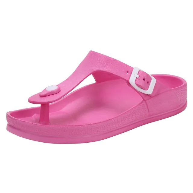 Cuzcare Women Leisure Orthopedic Sandals Adjustable Thong Flip-flops