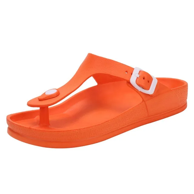 Cuzcare Women Leisure Orthopedic Sandals Adjustable Thong Flip-flops