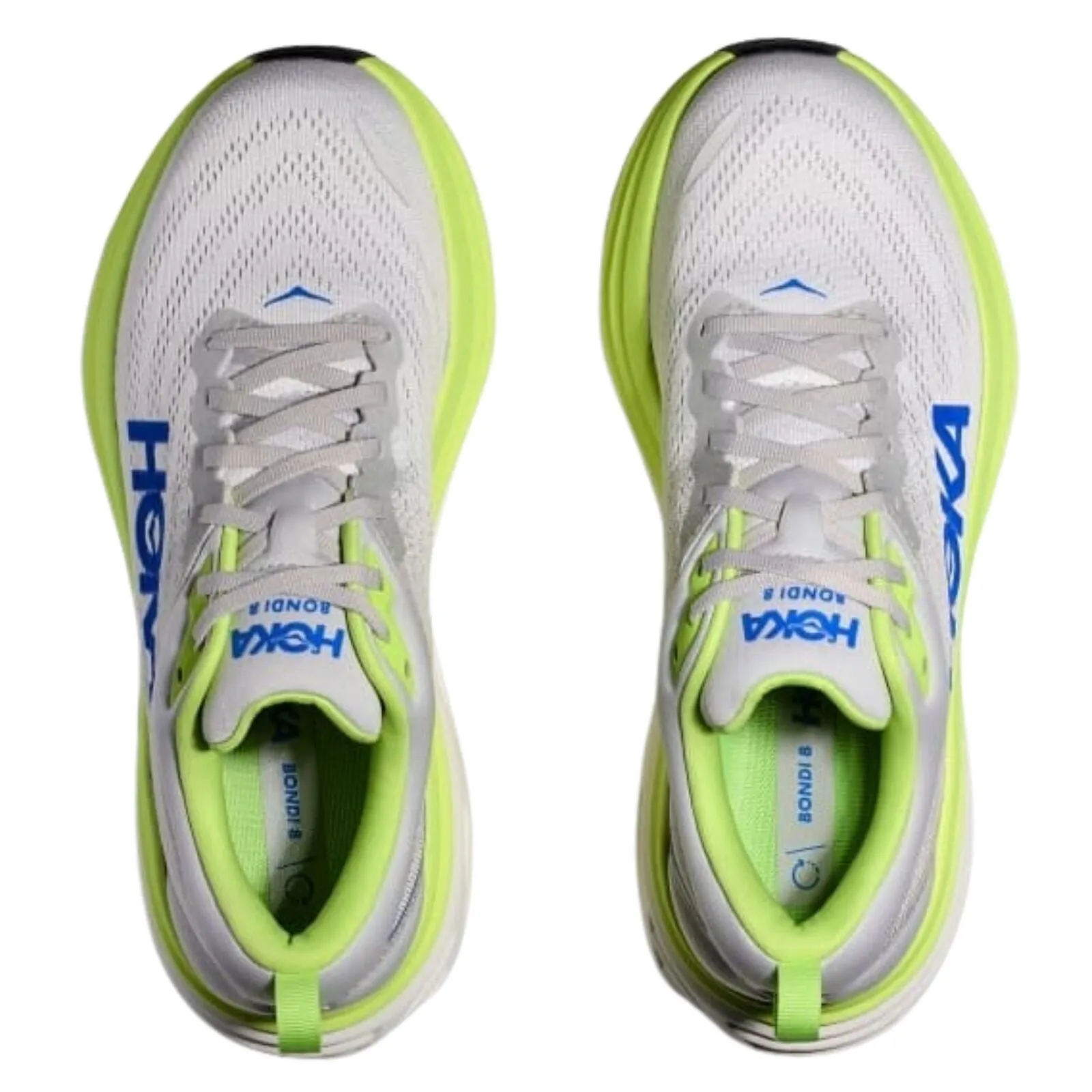 Hoka Bondi 8 Mens Running Shoes in Stardust / Lettuce (2023) - US 10.5