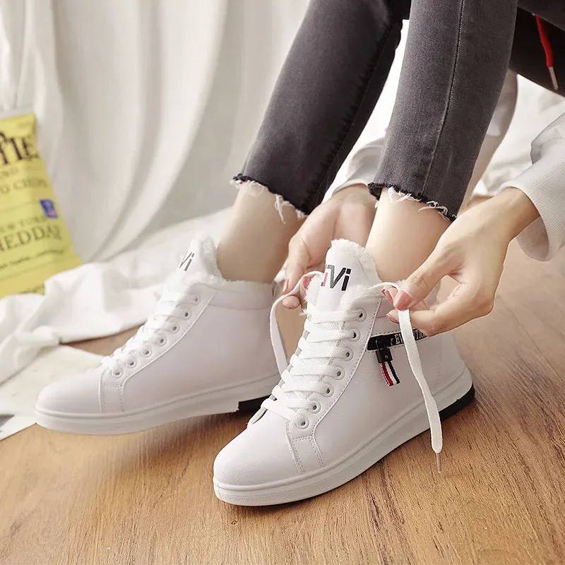 New Lace Up Women Sneakers Snow Ankle Boots
