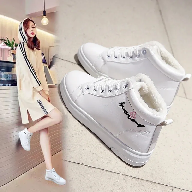 New Lace Up Women Sneakers Snow Ankle Boots