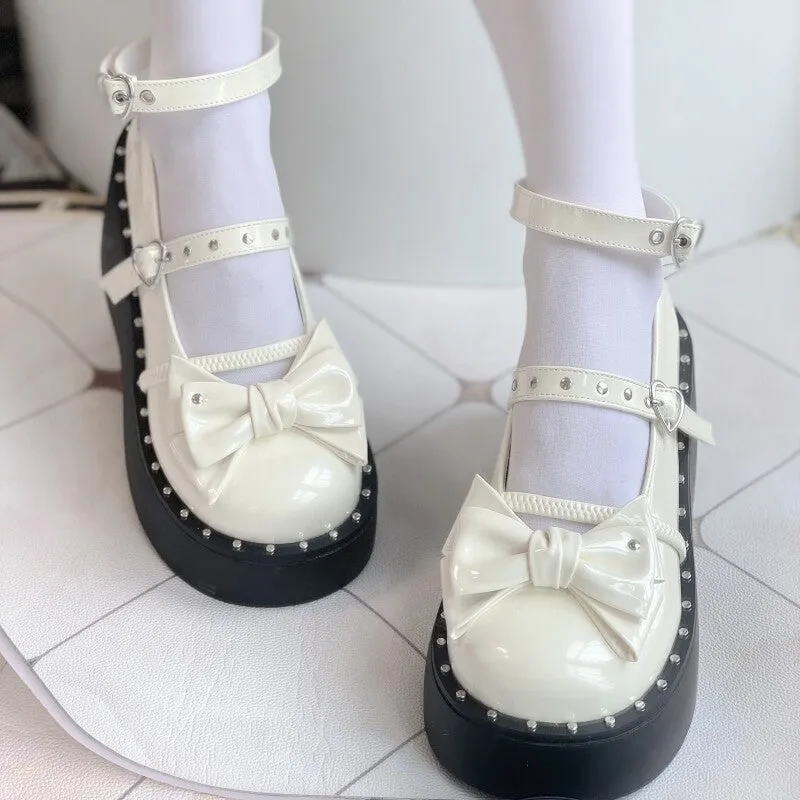 Sweet Cool Style Bow Thick Sole Lolita Shoe
