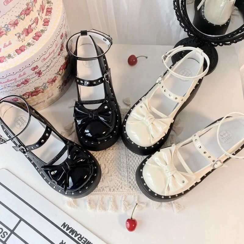 Sweet Cool Style Bow Thick Sole Lolita Shoe