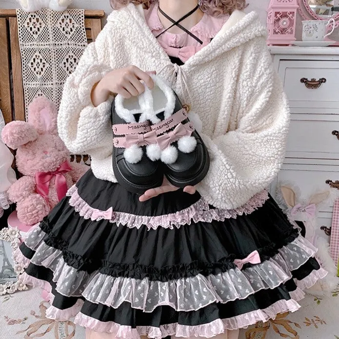 Sweet Japanese-style Velvet Thick-Soled Lolita Shoe