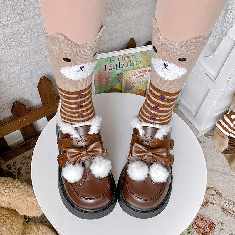 Sweet Japanese-style Velvet Thick-Soled Lolita Shoe