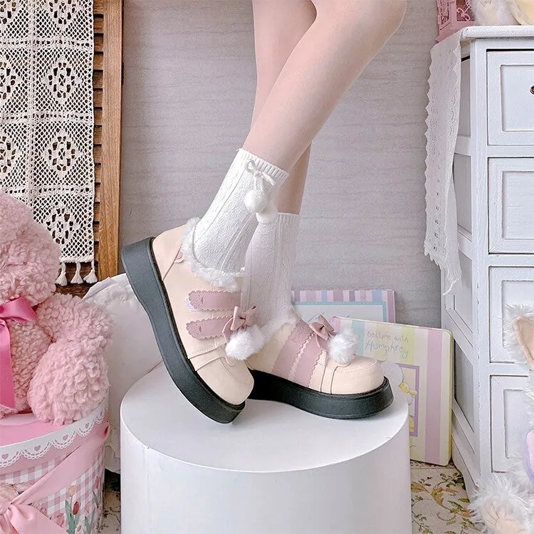Sweet Japanese-style Velvet Thick-Soled Lolita Shoe