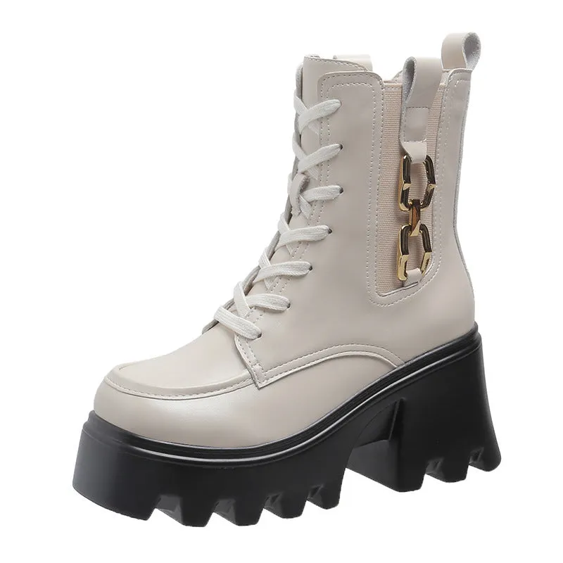 Thick-soled Women's Motorcycle Boots
