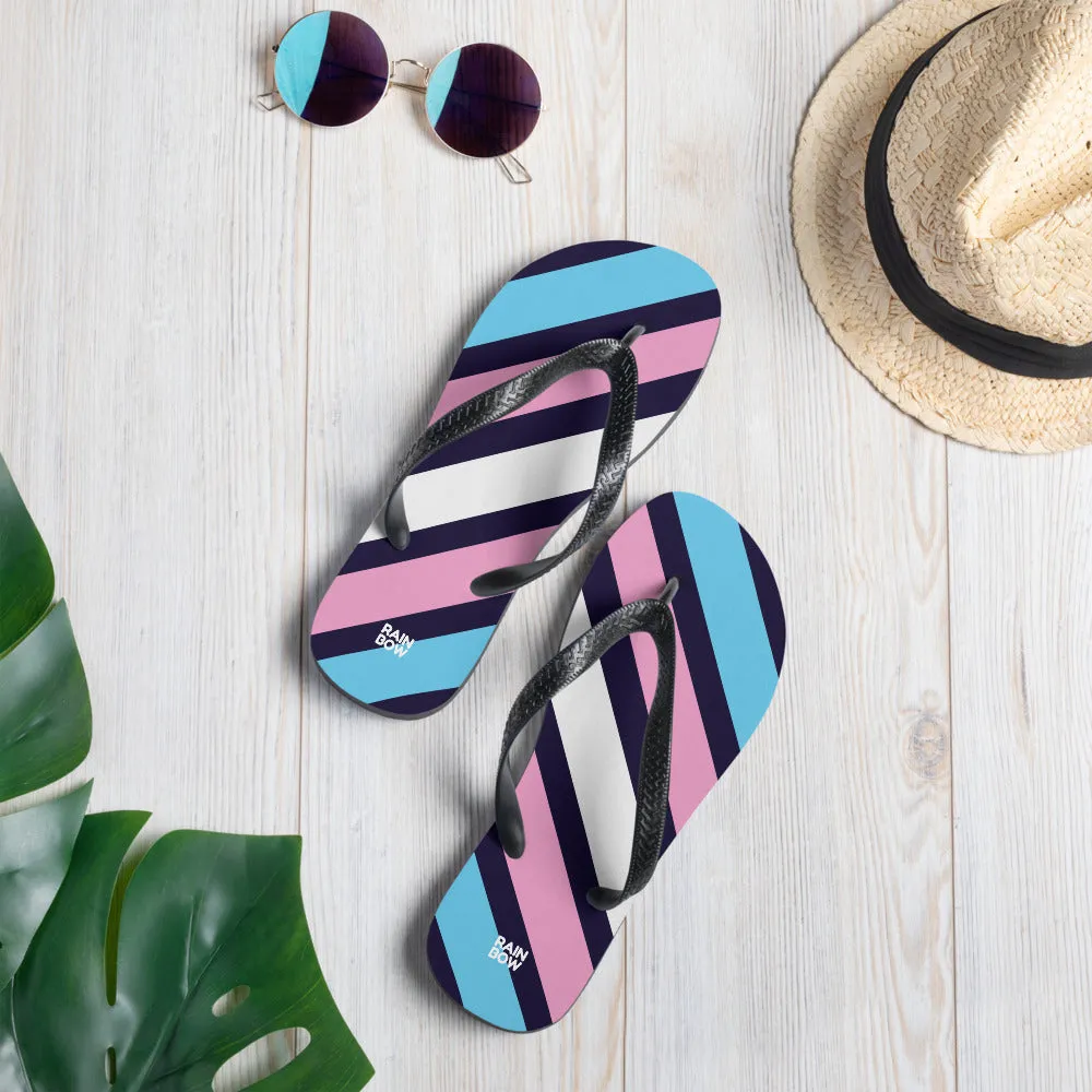 Trans Diagonal Stripe Flip-Flops