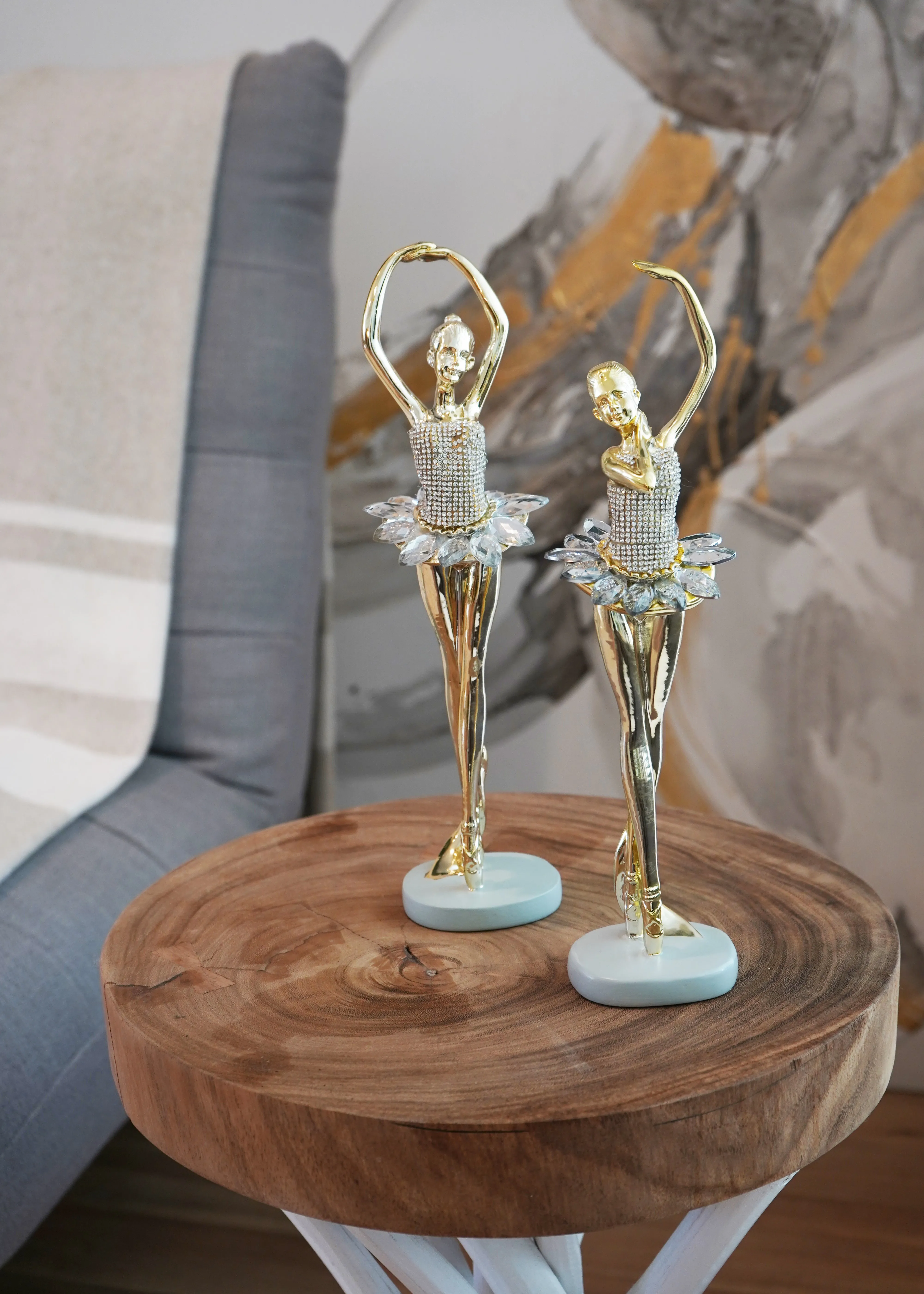 Two Tone Ballerina Figurine
